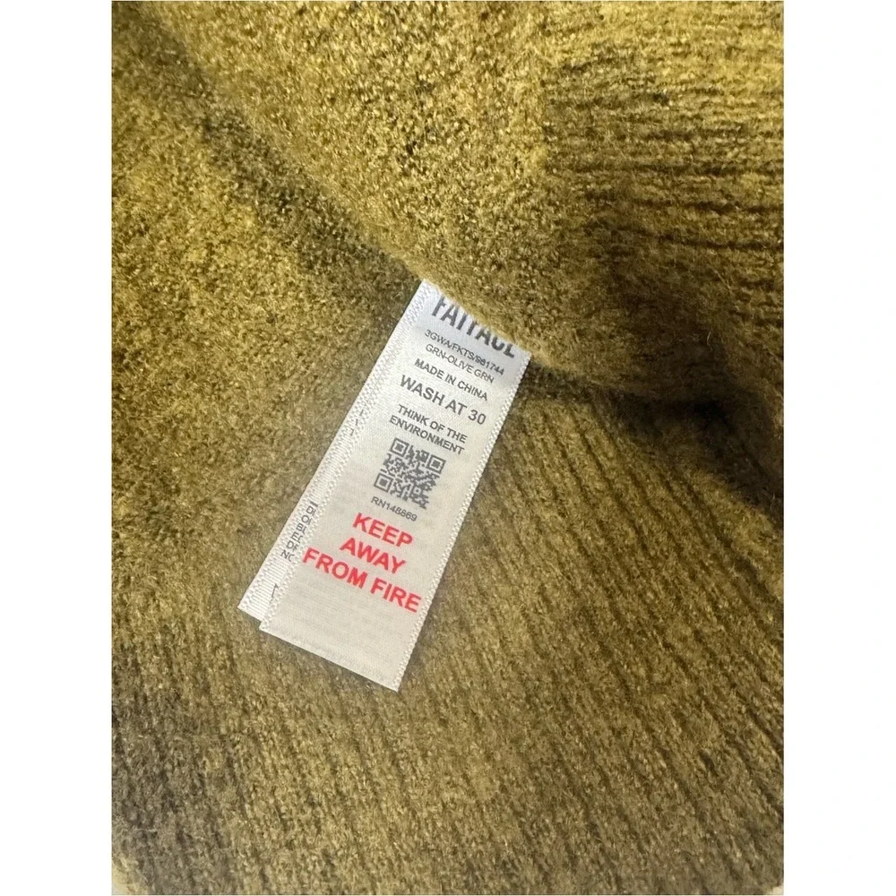 Fat Face‎ Womens Olive Green Fair Isle Multi Print Sweater Sz 10 Mockneck